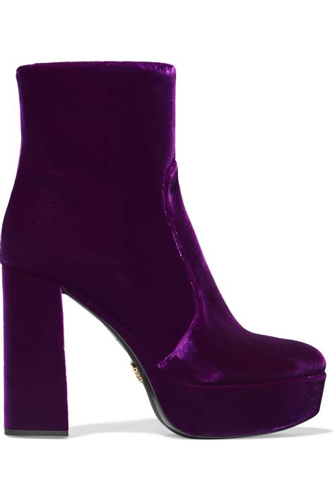 prada purple velvet boots|purple PRADA Women Boots .